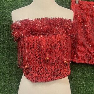 Love on a Hanger Red Sequin Crop Top